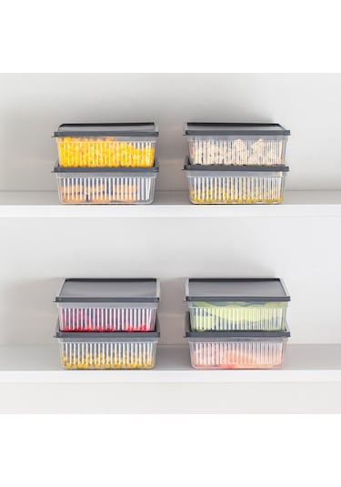Porsima 1101 Dikdörtgen No-Frost Çok Amaçlı Saklama Kabı Set 4'lü
