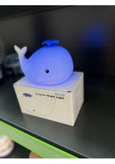Sevimli Balina Gece Lambası Dokunmatik Sensörlü Renkli Çocuklar Için Usb Şarjlı İthal Ürün Çok Renkli