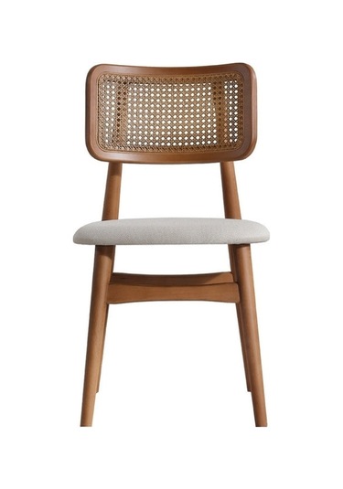 Helios Hazeranlı Natural Ahşap Bohem Sandalye Ceviz - Beyaz