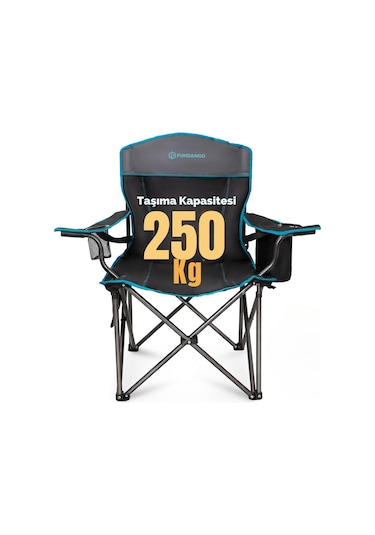 Fundango Mega Comfort Xxl Katlanır Kamp Sandalyesi Blk/grey Gri - Siyah