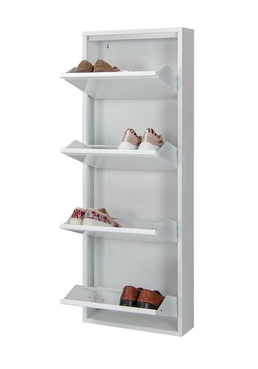 Kaser Metal 4'Lü Metal Ayakkabılık Beyaz