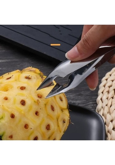 Dancemonkey 2 Takım 4'lü Ananas Bıçağı, Paslanmaz Çelik Meyve Bıçağı Gümüş