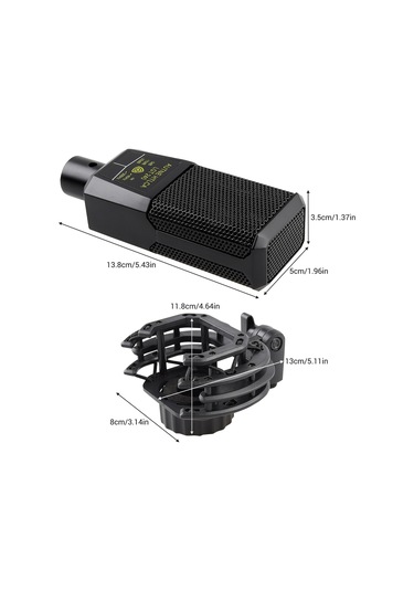 Neevoyu Profesyonel Büyük Membran Kondenser Mikrofon - Kardiyak Alım Deseni, Şok Montajı Ve Kablosu İle Oyun, Canlı Yayın Ve Ses Kaydı İçin