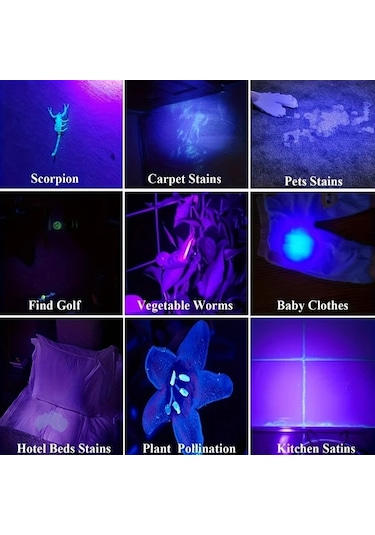 Chuangyinshop Yüksek Güçlü 395nm Siyah Işık 1led Uv Fener Şarj Edilebilir Reçine Kürleme Taş Ve Akrep Arama Altın