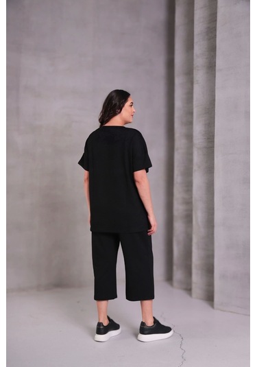 Önü Çimalı Takım Siyah