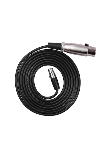 Vkemall 2m Siyah Mini Xlr Ta3f - Xlr F Mikrofon Kablosu, Abs + Oksijensiz Bakır, Ses Kaybını Azaltır, Ev, Sahne Ve Stüdyo İçin