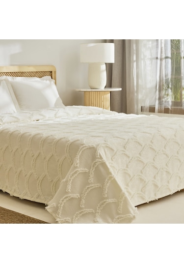 Kaşmir Home Emma Çift Kişilik Yatak Örtüsü Offwhite Beyaz