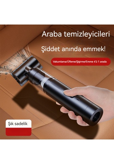 Kablosuz Şarjlı Araç Süpürgesi-beyaz