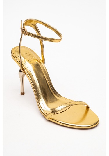 Jasmin Altın Cilt Tek Bantlı Kadın Topuklu Ayakkabı Altın