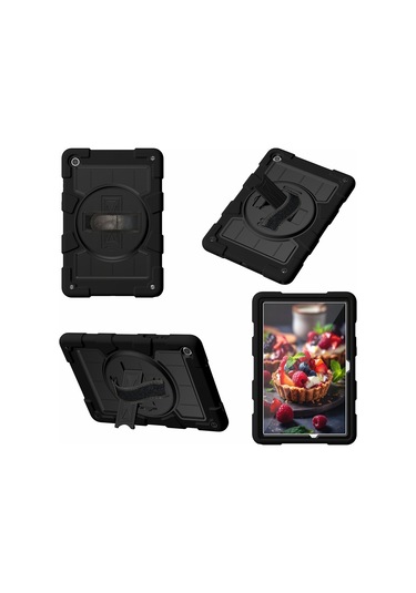 Samsung Uyumlu Galaxy Tab A9+ İçin Kickstand Kılıfı Dönen El Askısı Pc+tpu Omuz Askılı Tablet Kapağı