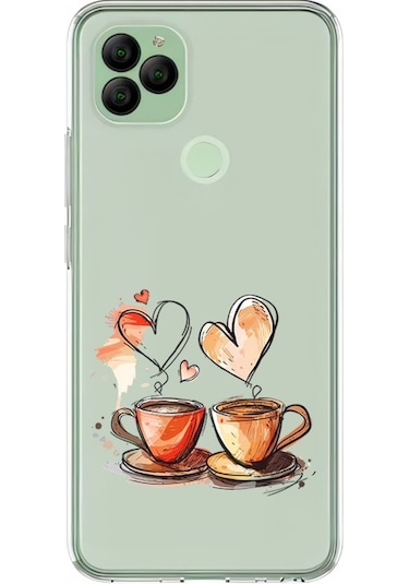 General Mobile Gm22 Uyumlu Kahve Aşkı Desenli Silikon Kılıf