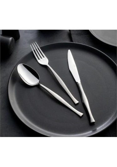 Nehir Zarif Sade 89 Parça Karton Kutulu Çatal Kaşık Bıçak Takımı Gümüş