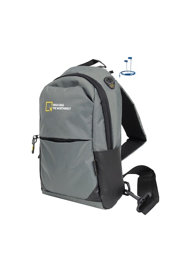 M 1005 Mega Bag Unisex Göğüs Çapraz Çanta, Body Bag Gri