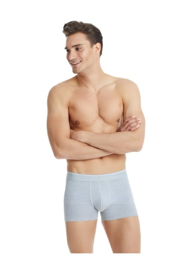 Blackspade Erkek Boxer Shorty 3'lü Paket Tender Cotton 9670 Gri - Kırmızı - Lacivert