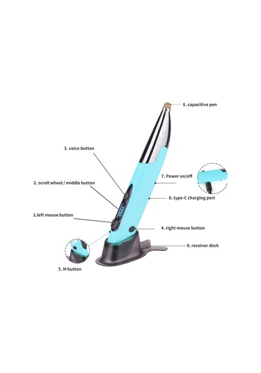 Maiyame 2.4G 4 Tuşlu Kablosuz Dikey Kalem Mouse