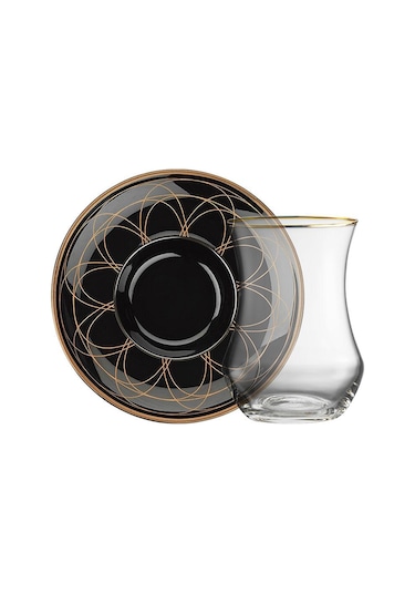 Sandro Moreno 1898 Davinci Siyah 12 Parça 6 Kişilik Çay Seti 150 Ml Siyah