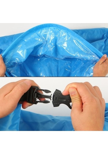 Prestigegoods 200x70cm Taşınabilir Tembel Su Şişme Kanepe, Açık Gökyüzü Mavi, Dayanıklı Polyester, Plaj Çim Hava Yatağı Mavi