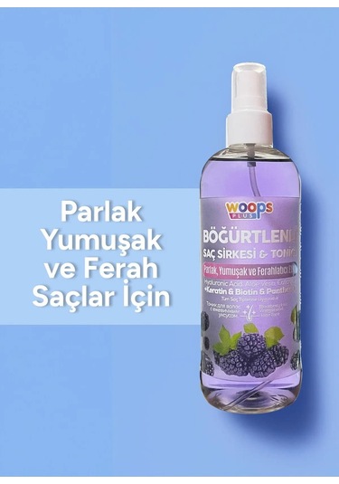 Woops Plus Böğürtlenli Saç Sirkesi & Toniği 400 ML