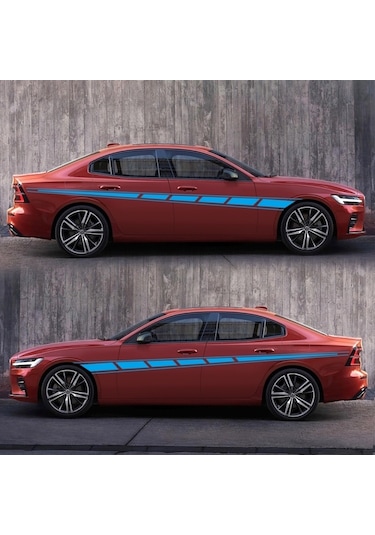 Sones Adet/takım D-970 Damalı Bayrak Desen Araba Modifiye Dekoratif Etiket Mavi