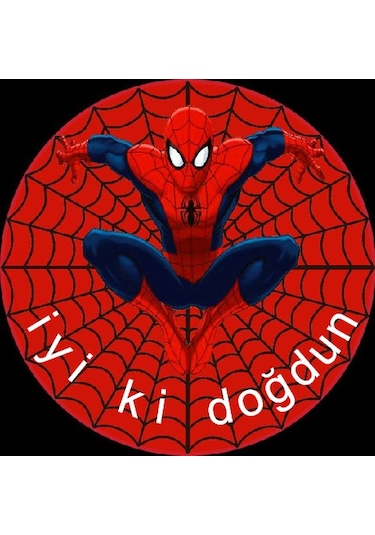 Spiderman Şekerli Yenilebilir Kağıda Resimli Pasta ve Dekoru Baskı