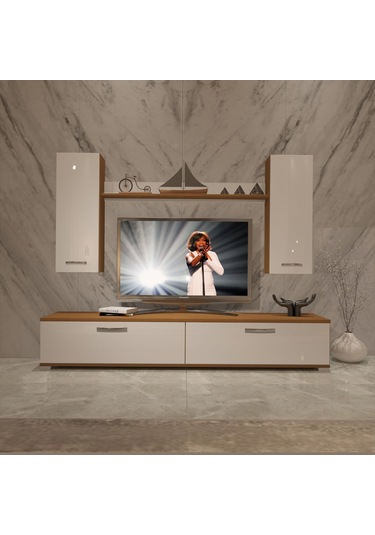 Decoraktiv Eko 7 Slm Std Tv Ünitesi Tv Sehpası Ceviz - Beyaz