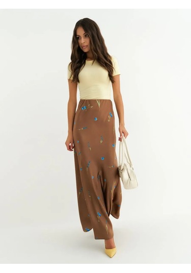 İpek Uzun Yazlık Etek 443840684 Bej