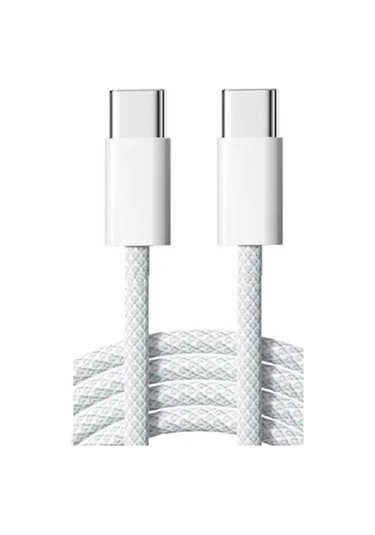 Schitec 240w 3metre Type-c To Type-c Örgülü Hızlı Data Ve Şarj Kablosu Beyaz Tc35