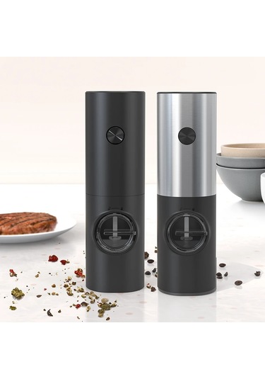 Jialan Elektrikli Karabiber Öğütücü Baharat Öğütücüler Siyah
