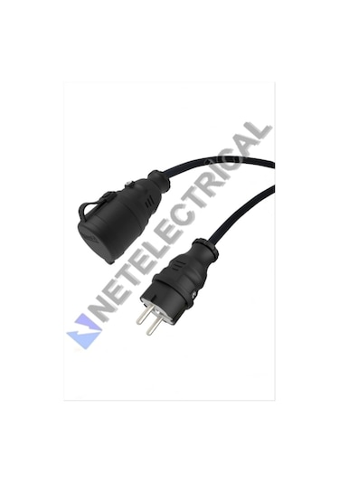 Kauçuk Tekli Seyyar Uzatma Kablosu - 3x2.5 Ttr Kalın Siyah Kablo- 20 Metre 20 Metre