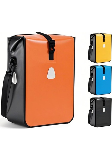 Moveevo 15l Geniş Kapasiteli Su Geçirmez Bisiklet Arka Raf Çantası - Oranj, Pvc+pe Malzeme İle Kısa Ve Orta Mesafe Sürüşler İçin Turuncu