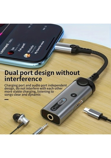 Boatshop1 Turuncu Type C Den 35mm Kulaklık Ve Şarj İkisi Bir Arada Dönüştürücü Dac Çip Pd 60w Hızlı Şarj Ses Kalitesi