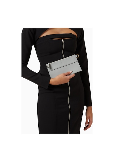 Montroi Small Nomad Deri Pouch Gri Kompakt Unisex Clutch
