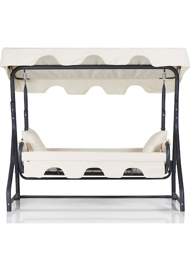 Olea 3 Kişilik Bahçe Balkon Teras Salıncağı Ekru