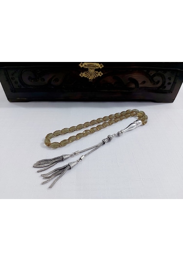 El İşi Arpa Kesim Gümüş İmame-püskül Zultanit Tesbih Ölçü6.5x9