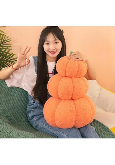 Beyaz Sevimli Cadılar Bayramı Balkabağı Peluş Atmak Yastık Yumuşak Kadife Yastık Yastık Dekor 30cm