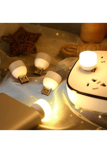 16 Adet Usb Ev Gece Lambası Led Tak-çalıştır Taşınabilir Ortam Işığı Sıcak Beyaz Diğer