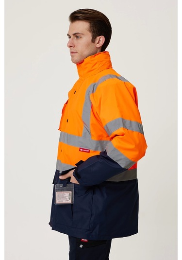 Eradium 5n1 Reflektörlü İş Güvenliği Parkası F.turuncu-lacivert