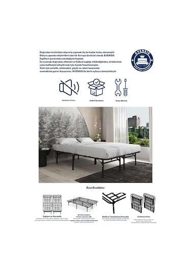 Aksviva Smart Base Çift Kişilik Katlanır Metal Karyola