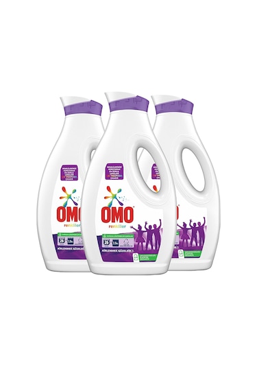Omo Renkliler için 26 Yıkama Sıvı Deterjan 3 x 1690 ML