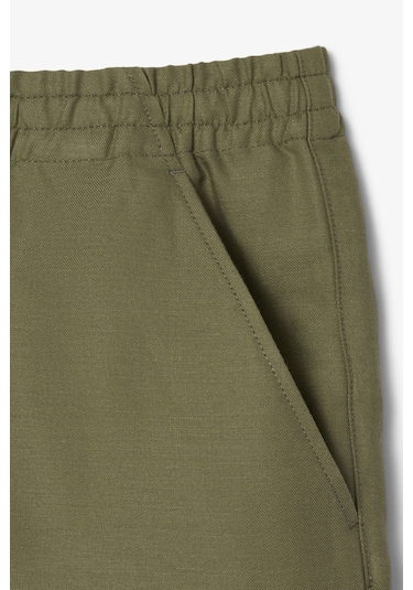 Lacoste Mens Reguler Fit Linen Blend Shorts Erkek Keten Şort Haki