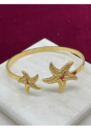Çift Denizyıldızlı Vip Gold Ayarlanabilir Kelepçe Gold