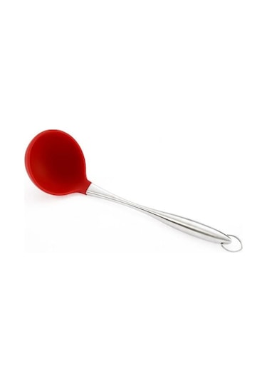 Ün-Ev 054 Metal Saplı Kırmızı Silikon Kepçe