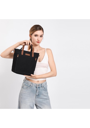 Kanvas Kumaş Kadın Çantası Elden Tutmalı Smart Bags 1328 Bej