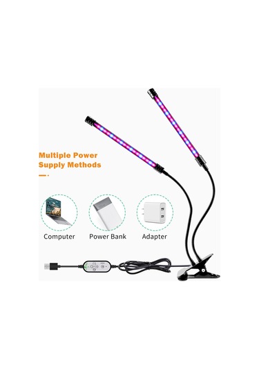 Reedark Usb Bitki Büyütme Lambası: Mavi-kırmızı Işık, Ayarlanabilir Boyun, 5 Parlaklık Seviyesi, 4/8/12h Zamanlayıcı, İç Mekan Bitkileri İçin Tam Spektrum Led Aydınlatma Diğer