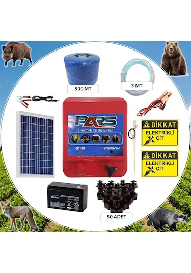Pars Elektrikli Çit Ayı-Domuz Kovucu Eco Set 500 (Demir Direk İz