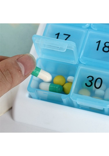 Anjiexun Aylık Hap Düzenleyici 31 Bölmeli, Hap Düzenleyici, Siyah Siyah