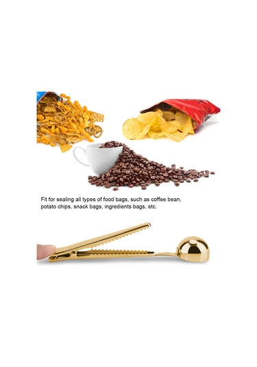 Dofolink Altın Renkli Paslanmaz Çelik Kahve Ölçü Kasa Ve Torba Kapama Klipsi - Ev Ofis Kahve Dükkanı Kullanıma Uygun Diğer
