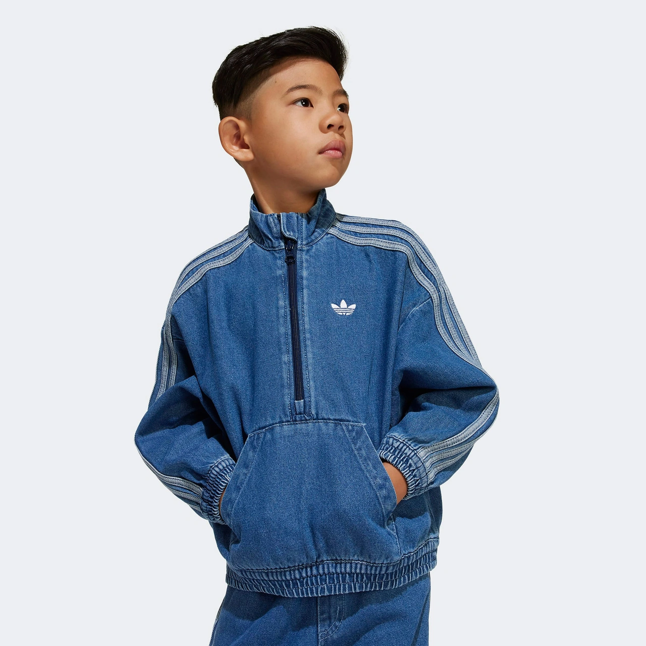 adidas Denim Set Çocuk Mavi Eşofman Takımı Jc7871 Mavi