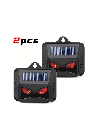 Motion003 Goxawee Siyah 2 Adet Güneş Enerjili Hayvan Kovucu Led Işıklı Kemirgen Savunucu Bahçe Çiftlik Koruma