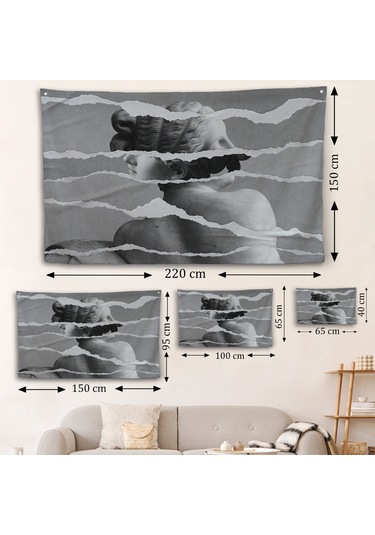 Yunan Heykeli Görüntüsü Yırtık Kağıt Duvar Örtüsü-7231